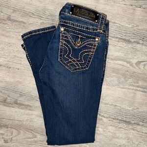 L.A. Idol USA Vintage Rhinestone Women’s Jeans with Horseshoe Pocket
